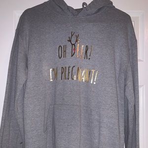 Winter Maternity Hoodie - Oh Deer I’m Pregnant